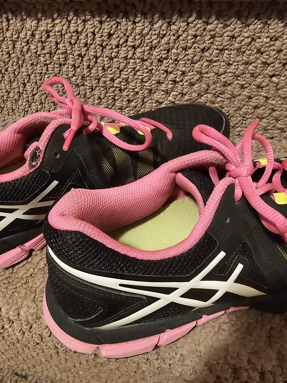 Asics Black, Pink & White Women's Running Shoes - Picture 5 of 6